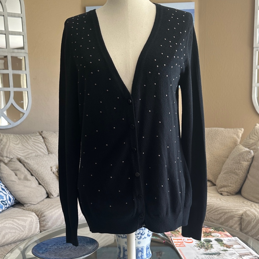 Merona Black Cardigan with Silver Accents